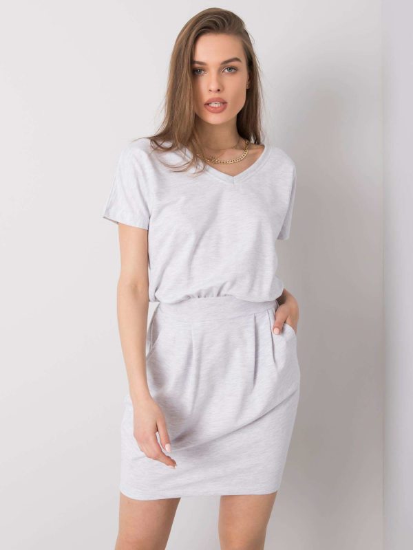 Comert cu ridicata Rochie casual mix gri deschis Aimee RUE PARIS