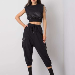 Comert con ridicata Juana RUE PARIS set casual negru