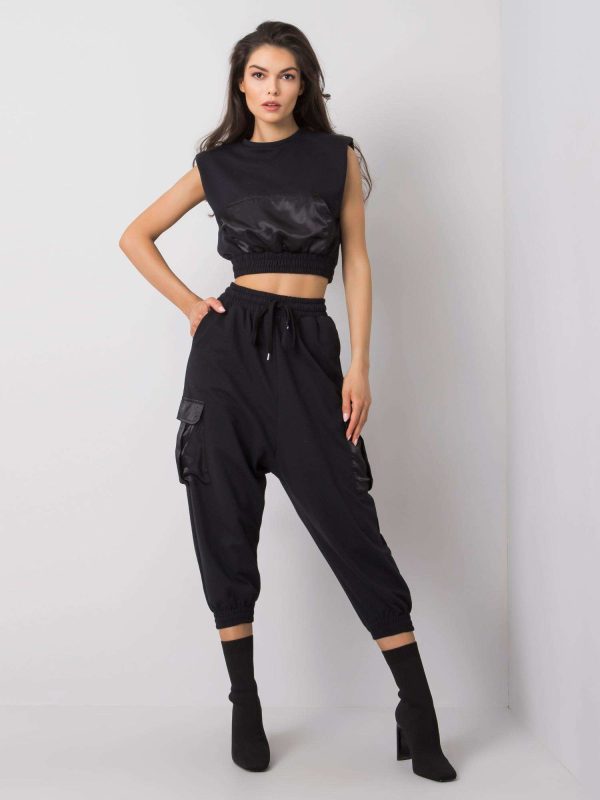 Comert con ridicata Juana RUE PARIS set casual negru