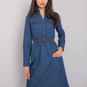 Comert cu Rochie bleumarin ridicata din bumbac Pasadena RUE PARIS