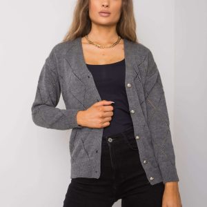 Comanda cu Cardigan gri inchis Elisabete RUE PARIS