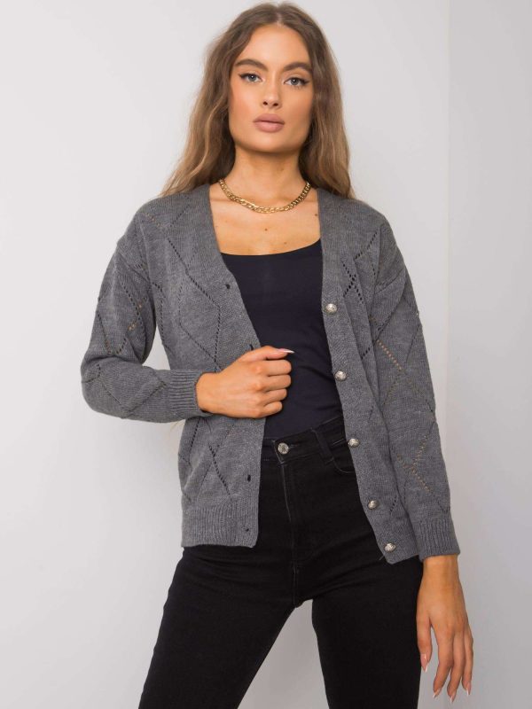 Comanda cu Cardigan gri inchis Elisabete RUE PARIS