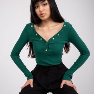 Bluza verde comert cu ridicata Tracy RUE PARIS in dungi