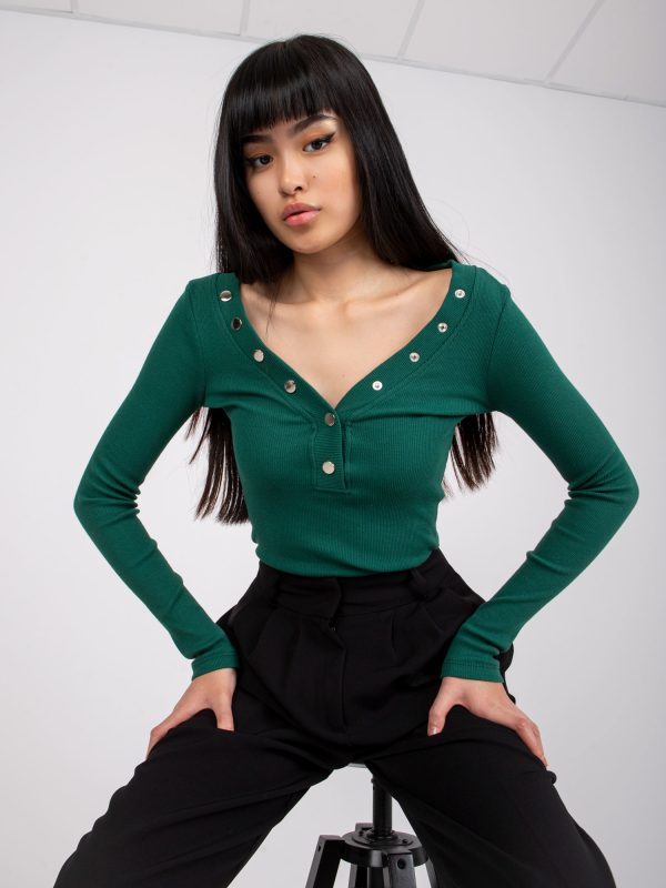 Bluza verde comert cu ridicata Tracy RUE PARIS in dungi