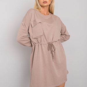 Comert cu ridicata Rochie oversize bej inchis Kelby RUE PARIS