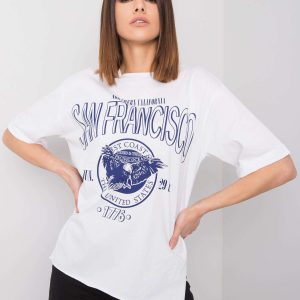 Magazin cu Tricou alb ridicol cu imprimeu Alice RUE PARIS