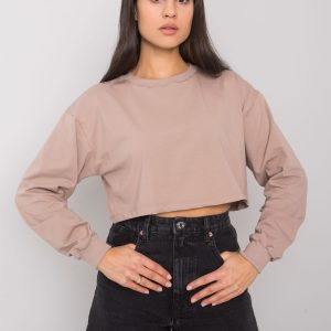 Bluza scurta comert cu ridicata Simeona basic bej inchis