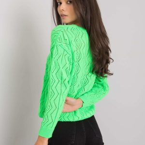 Comert cu ridicata Gregoire Cardigan din piele intoarsa verde Fluo RUE PARIS