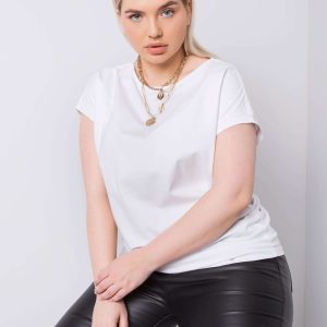 Comert cu tricou ridicat alb plus size Leanne