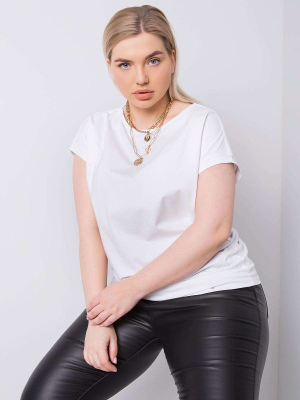 Comert cu tricou ridicat alb plus size Leanne