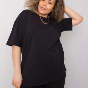 Comert cu tricou ridicat negru plus size Gaia