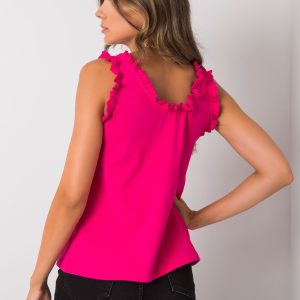 Magazin cu ridicata Top fuchsia cu volan Sarai RUE PARIS