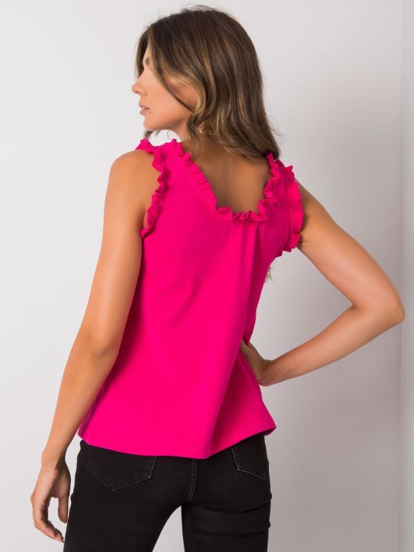 Magazin cu ridicata Top fuchsia cu volan Sarai RUE PARIS