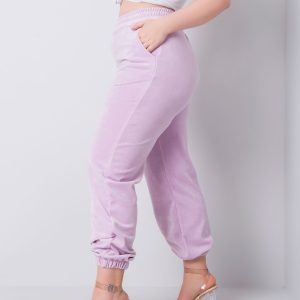 Pantaloni de trening ridicați din velur violet deschis Jackie RUE PARIS