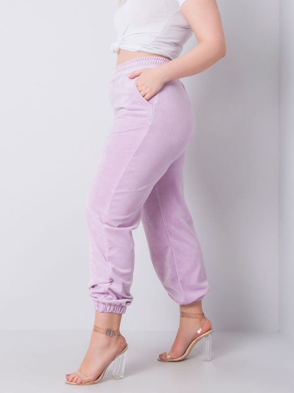 Pantaloni de trening ridicați din velur violet deschis Jackie RUE PARIS