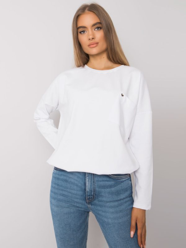 Comert cu ridicata Alba Bluza Basic cu volane Norine