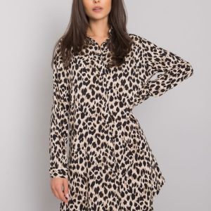 Cumpără cu rochie ridicolă leopard negru și bej Dallas RUE PARIS