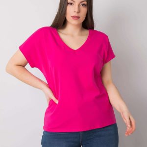 Comert cu ridicata Cassie V-gate tricot fuchsia marimi mari