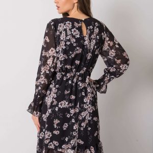 Cumpără cu ridicola Rochie neagra cu imprimeu floral Tamila RUE PARIS