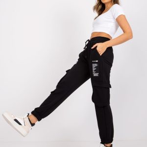 Pantaloni de antrenament Black Gina Cargo Comert cu ridicata