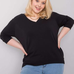 Comert cu ridicata Hanorac Alexandria negru plus size