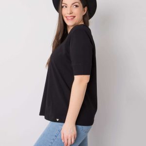 Comert cu tricou ridicat Negru Plus Size Bombshell Missy