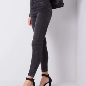 Comert cu ridicata Blugi skinny negre Mae RUE PARIS