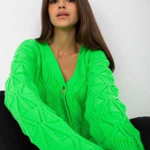 Comert cu ridicata Cardigan verde neon cu nasturtium RUE PARIS