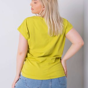 Comert cu tricou ridicat Lumina verde Leanne din bumbac Plus Size