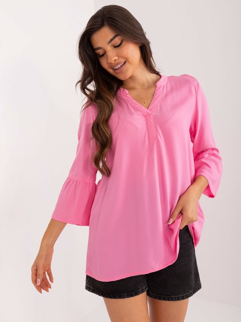 Bluză casual din viscoză roz SUBLEVEL