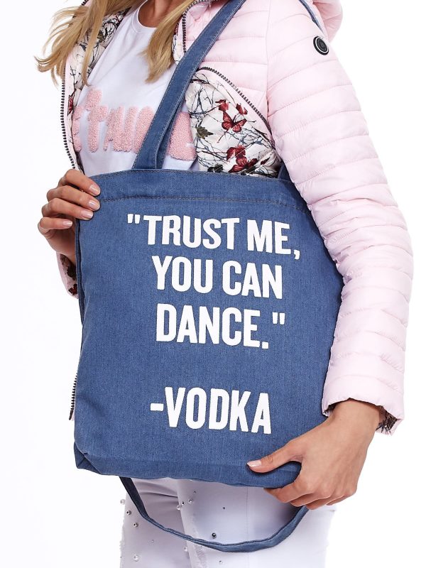 Velkoobchod Modrá džínová taška TRUST ME YOU CAN DANCE VODKA