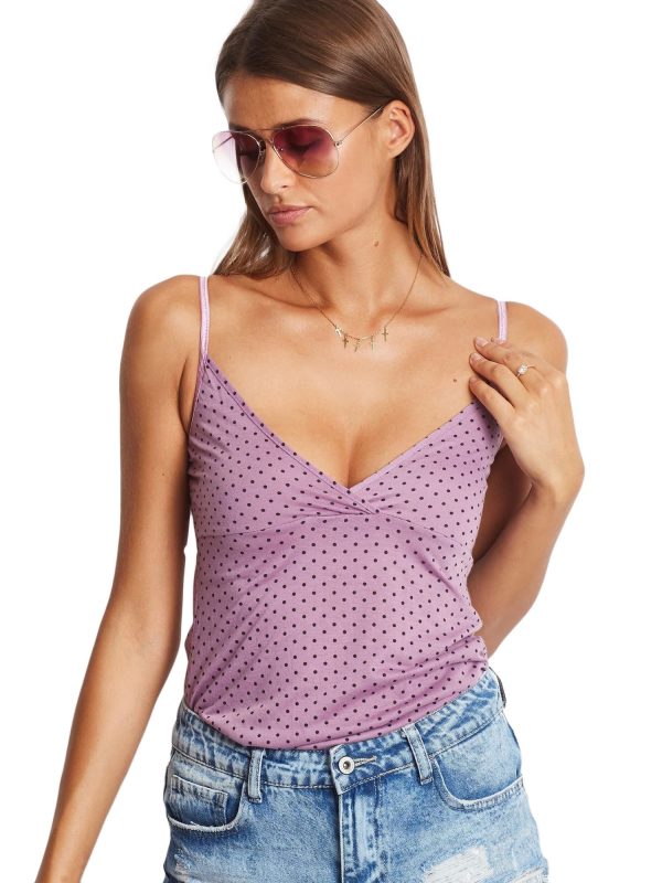 Velkoobchod Fialová polka dot top