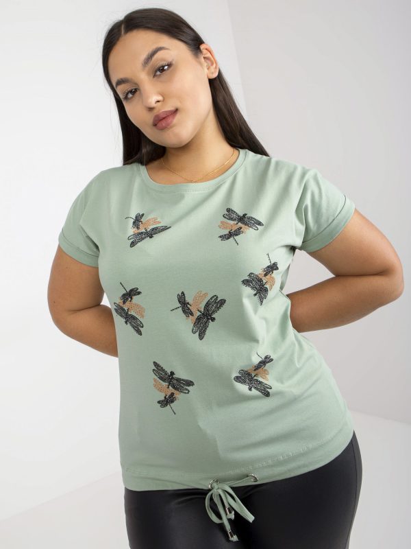 Velkoobchod Pistácie Plus Size T-Shirt