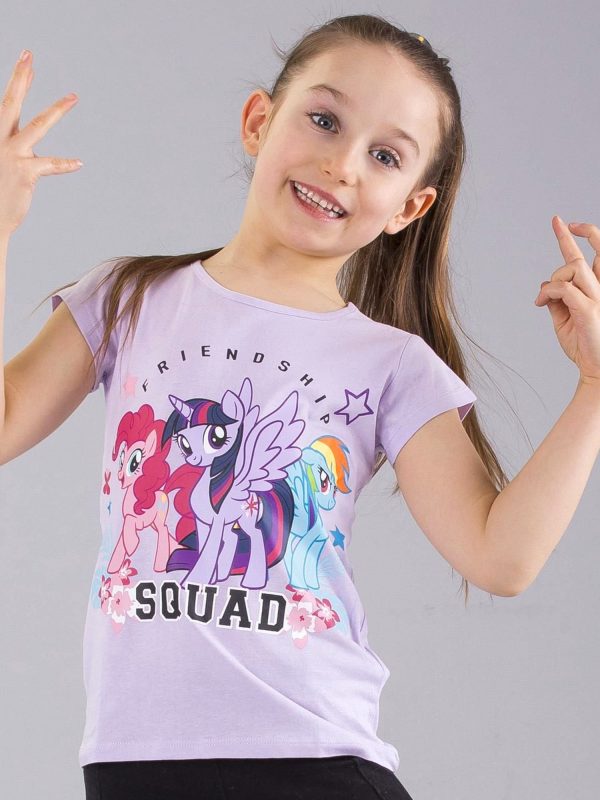 Velkoobchod Lila divčí tričko s potiskem MY LITTLE PONY