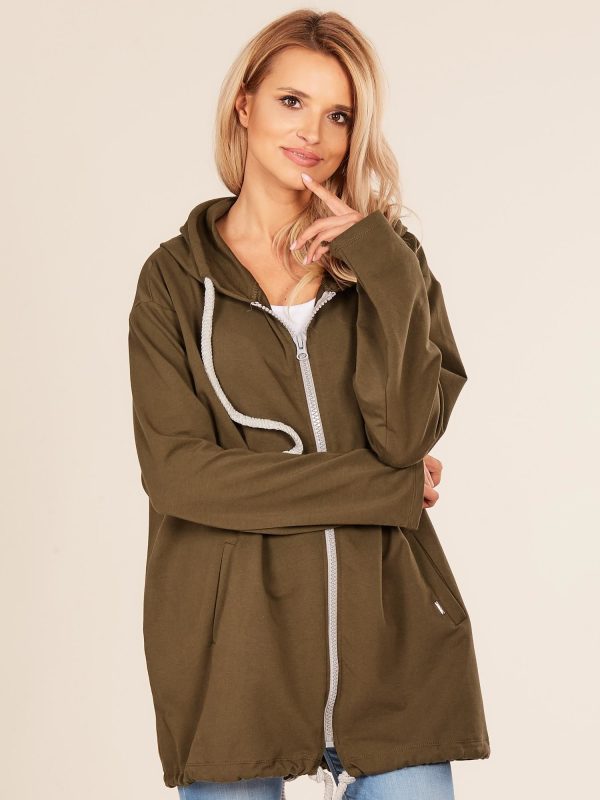 Velkoobchod Khaki mikina oversize