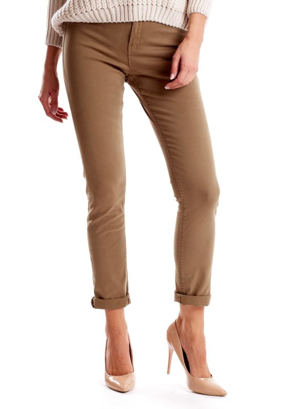 Velkoobchod Khaki Straight Fit Dámské kalhoty