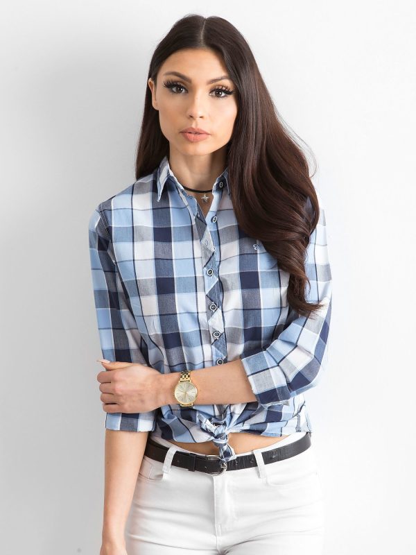 Velkoobchod Blue Plaid Dámské Košile