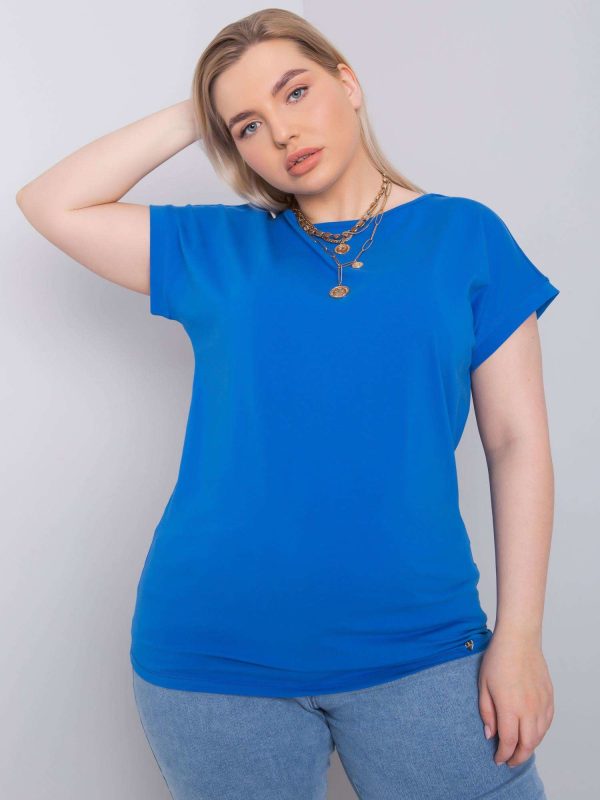 Velkoobchodní tmavě modré ležérní tričko Plus Size Leanne