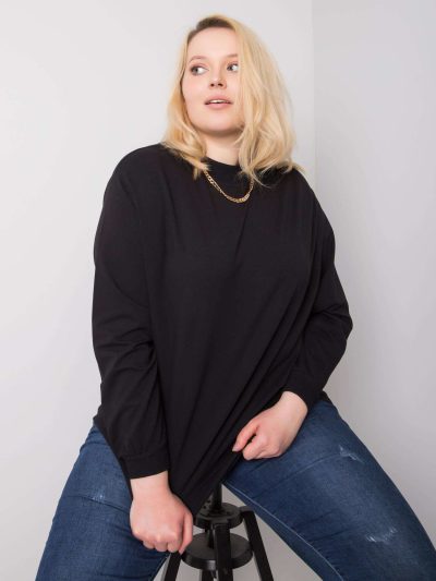 Velkoobchodní černé bavlněné mikiny Harmony Plus Size