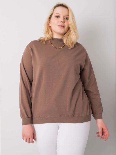 Velkoobchodní Hnědá Mikina s kapucí Plus Size Harmony