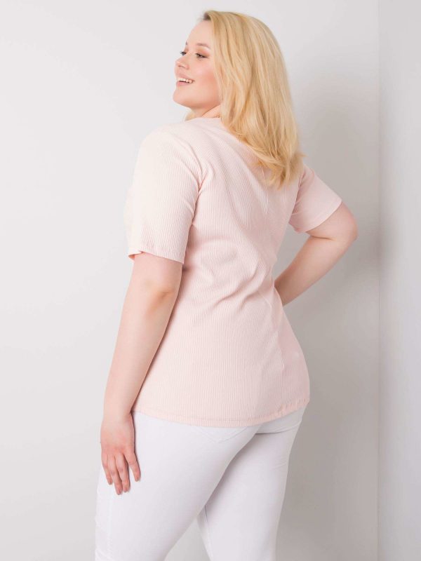 Velkoobchodní Bledě růžová halenka plus size Stella