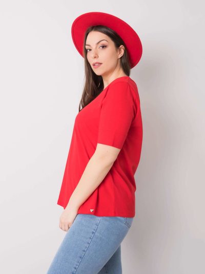 Velkoobchodní červené bavlněné tričko Plus Size Missy