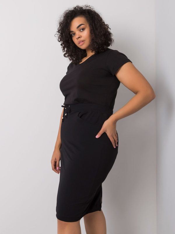 Velkoobchodní černá bavlněná sukně Andreia nadměrná velikost