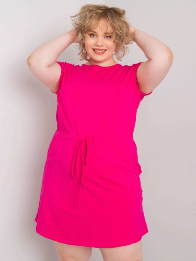 Velkoobchodní šaty Fuchsie Plus Size Basic Kori