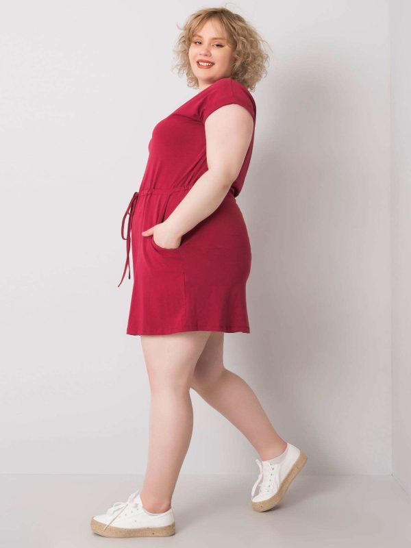 Velkoobchodní vínové šaty Plus Size Bases Kori