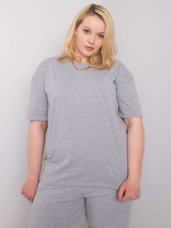 Velkoobchodní šedé tričko Plus Size Gaia