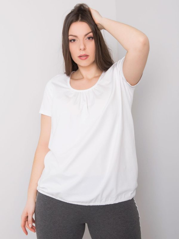 Velkoobchodní halenka Celeste Cotton White Plus Size