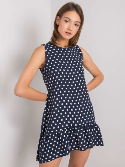 Velkoobchodní šaty Nicollete RUE PARIS Navy Polka Dot