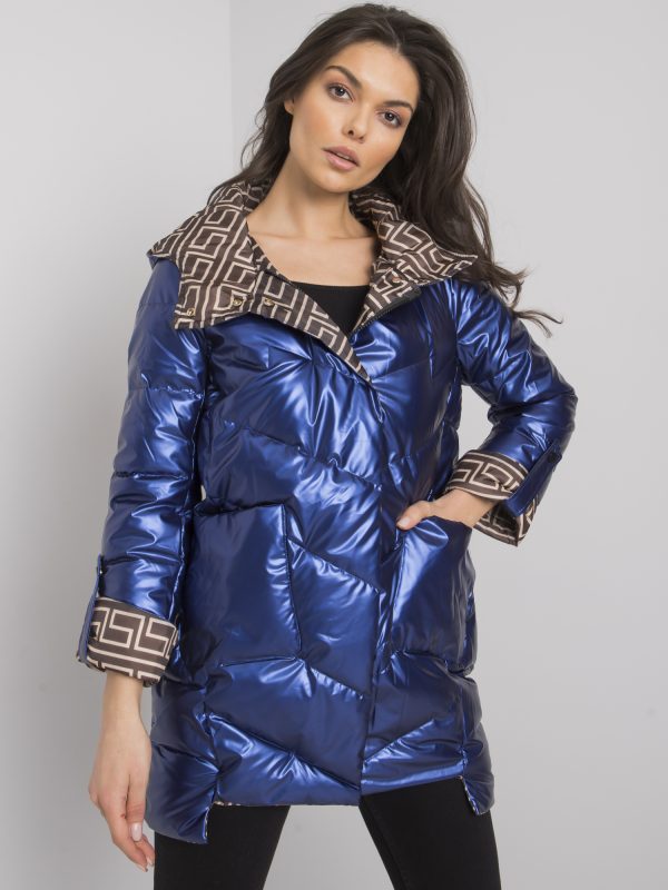 Veľkoobchod Tmavo modrá zimná bunda s kapucňou od Gerardine