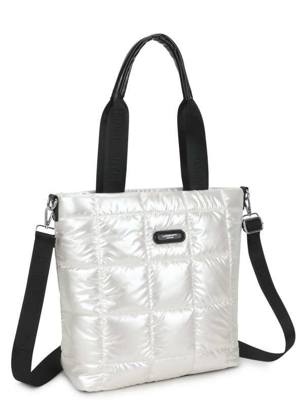 Veľkoobchod Biela nákupná taška s prešívaním LUIGICANTO